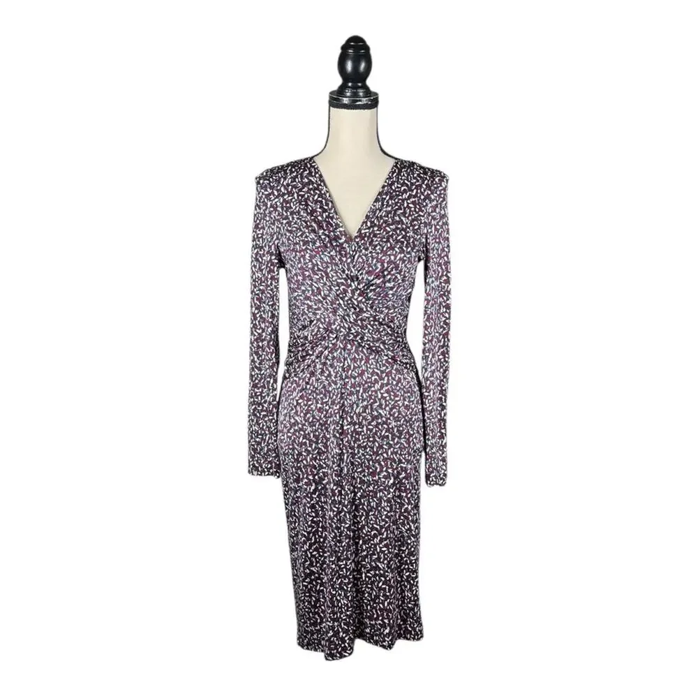 Tory Burch Silk Patterned Interlock Twist Designer Quiet Luxury Dress